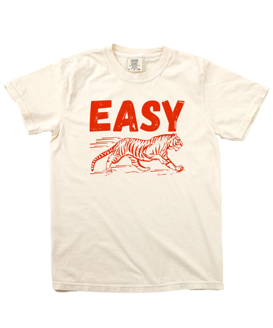 Trendy Easy Tiger Shirt for Women and Men Red Tiger Graphic Tee