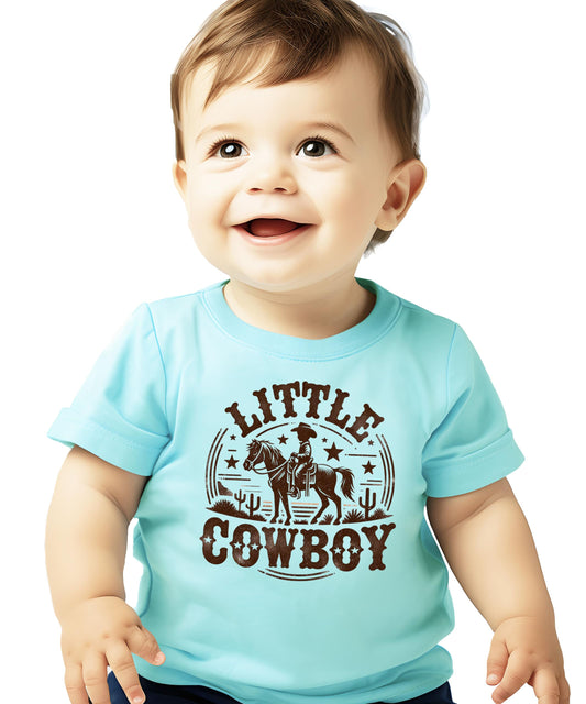 Trendy Little Cowboy Shirt for Boys Western Rodeo Southern Tee for Kids Natural Shirt 3T
