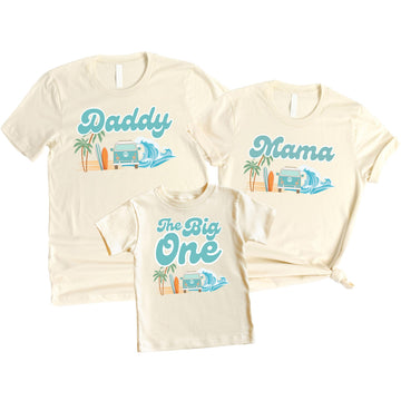 The Big One Surf Theme Matching Family Birthday Shirt
