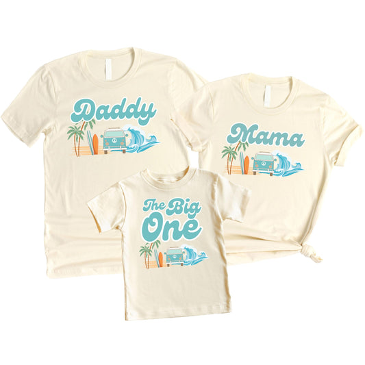 The Big One Surf Theme Matching Family Birthday Shirt