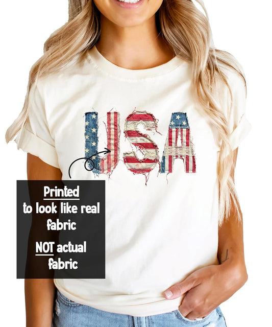 Distressed USA Flag Patriotic Tee | Family Matching 4th of July