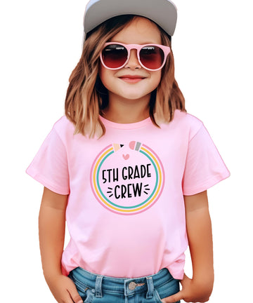 Olive Loves Apple 5th Grade Crew Back to School Gift 1st Day of School Pencil Shirts Mauve Shirt Youth Large