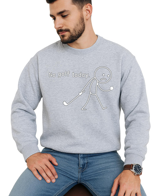 Detail shot of No Golf Today sweatshirt cuffs and hem showing soft fleece material quality