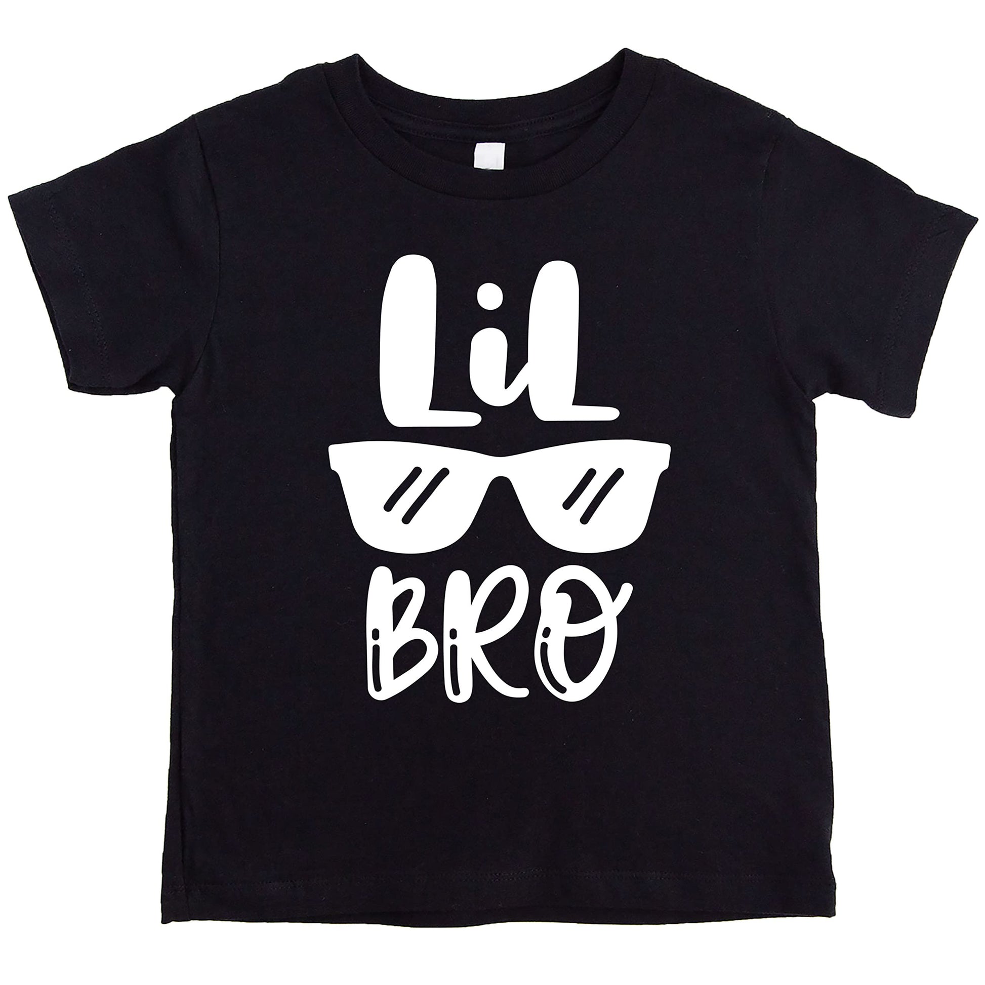 Flat lay of Little Bro gender reveal announcement bodysuit