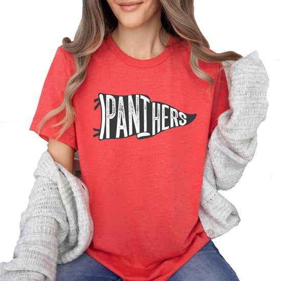 Panthers fan t-shirt worn lifestyle shot showing fit and style