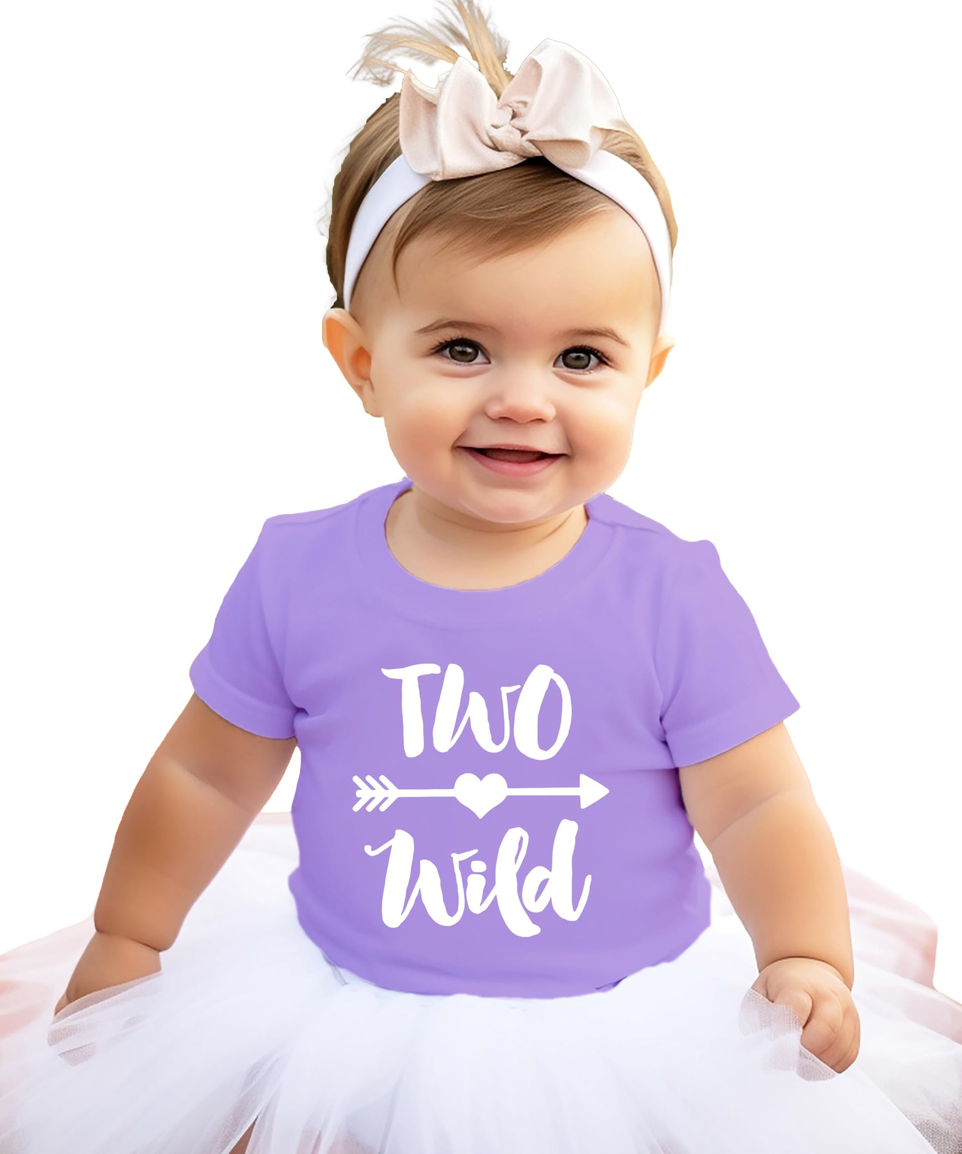 Two Wild 2nd birthday girls shirt detail shot showing print quality on mauve tee