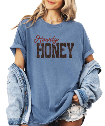 Howdy Honey Shirt for Women Country Western Graphic Tee Cute Cowgirl Shirt Rodeo Concert Nashville Outfit