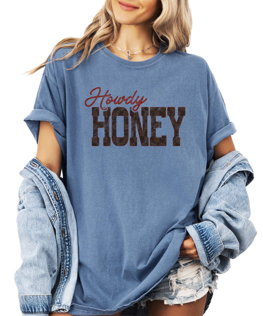 Howdy Honey Shirt for Women Country Western Graphic Tee Cute Cowgirl Shirt Rodeo Concert Nashville Outfit