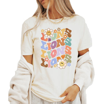 Groovy Lions School Spirit Shirt for Game Day Apparel for Adults and Kids
