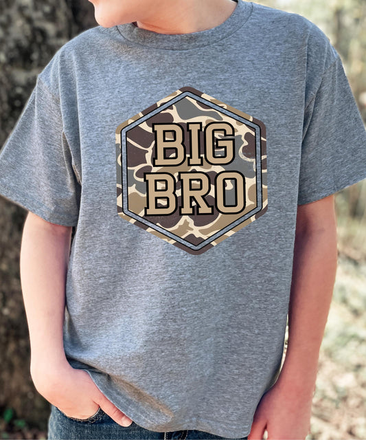 Big Bro Shirt Toddler and Kids Camo Big Brother T Shirt Sibling Announcement Graphic Tee