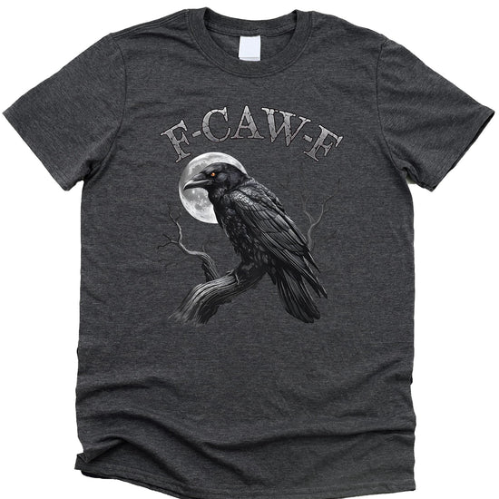 Sarcastic crow shirt laid flat showing full graphic design and fit