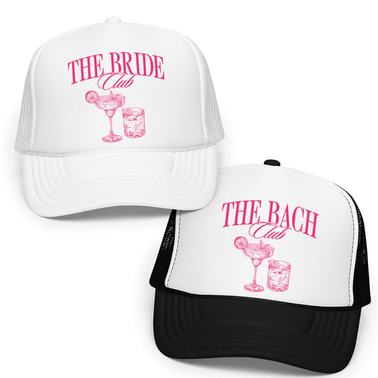 The Bride & The Bach Hat for Women Cute Girly Adult Classic 5 Panel Mesh Snapback- SOLD INDIVIDUALLY