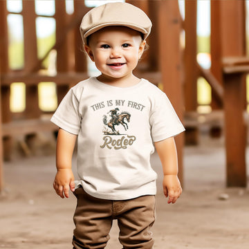 This is My First Rodeo Birthday Shirt for Baby Girls or Boys Country Western Theme 1st Bday Outfit
