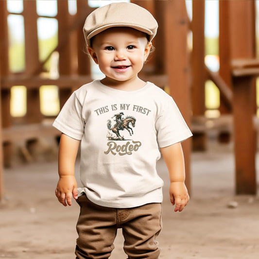 This is My First Rodeo Birthday Shirt for Baby Girls or Boys Country Western Theme 1st Bday Outfit