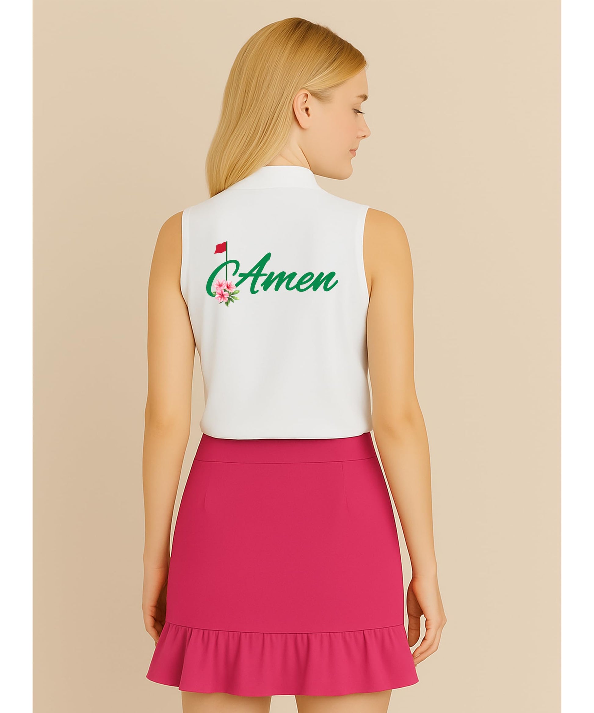 Golf polo shirt detail shot highlighting professional print quality and fabric texture