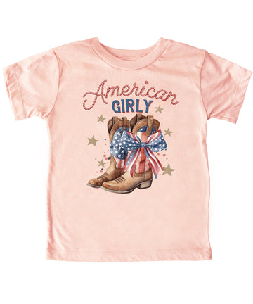 American Girl Western Shirt for Youth and Toddler Girls Patriotic Country Tee