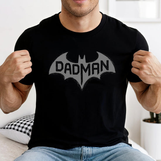 DadMan men's graphic t-shirt styled casually, perfect Father's Day or birthday gift for dads