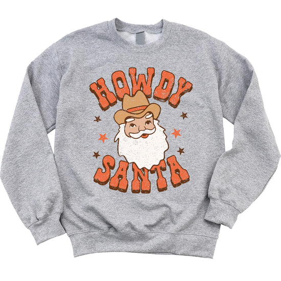 Howdy Santa sweatshirt gift idea for country girls, teens, and women this holiday season
