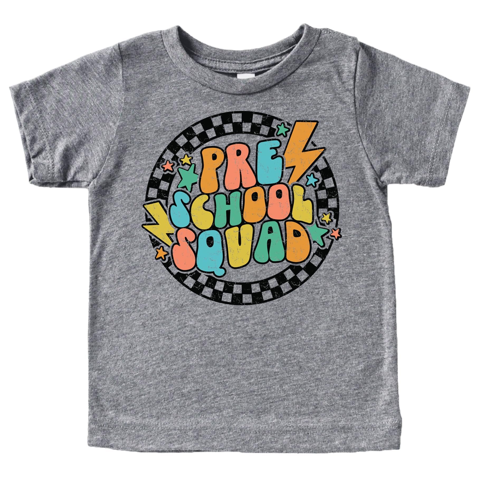 Child wearing Olive Loves Apple first day of school lightning squad tee