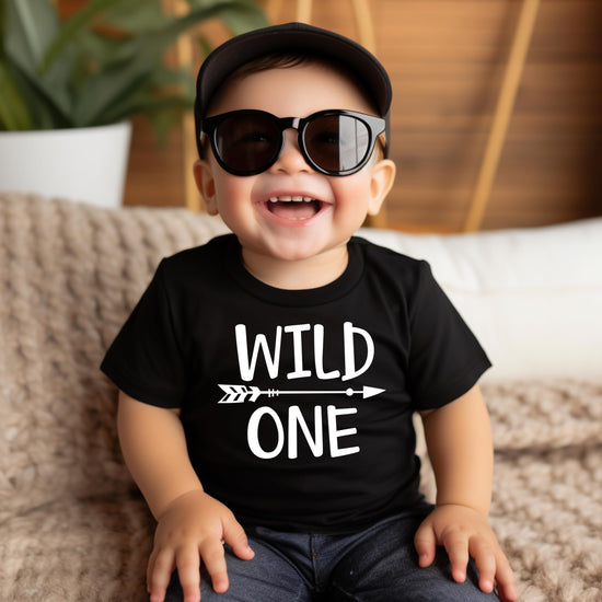 Wild One themed first birthday shirt for boys party outfit