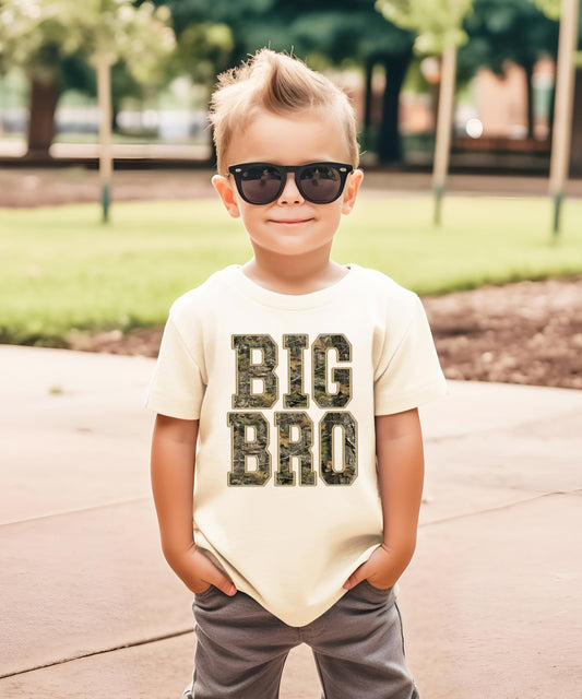 Big Bro Camo Shirt | Boys Matching Sibling Graphic Tee