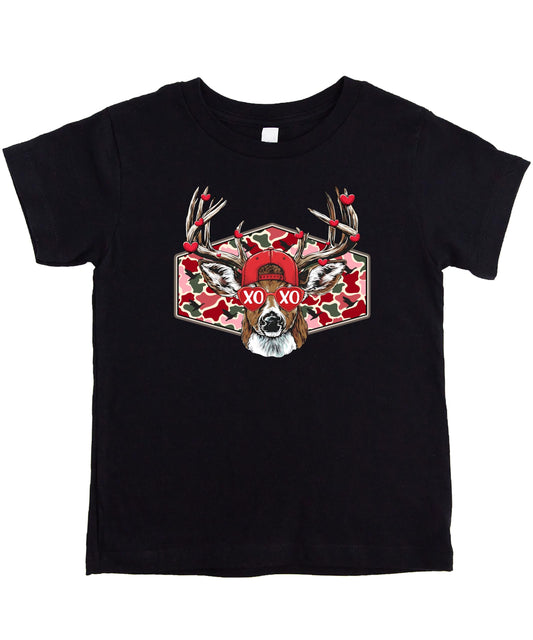Buck Valentine's Day Unisex Shirt for Adults & Kids Funny Valentine Camo Graphic Tee