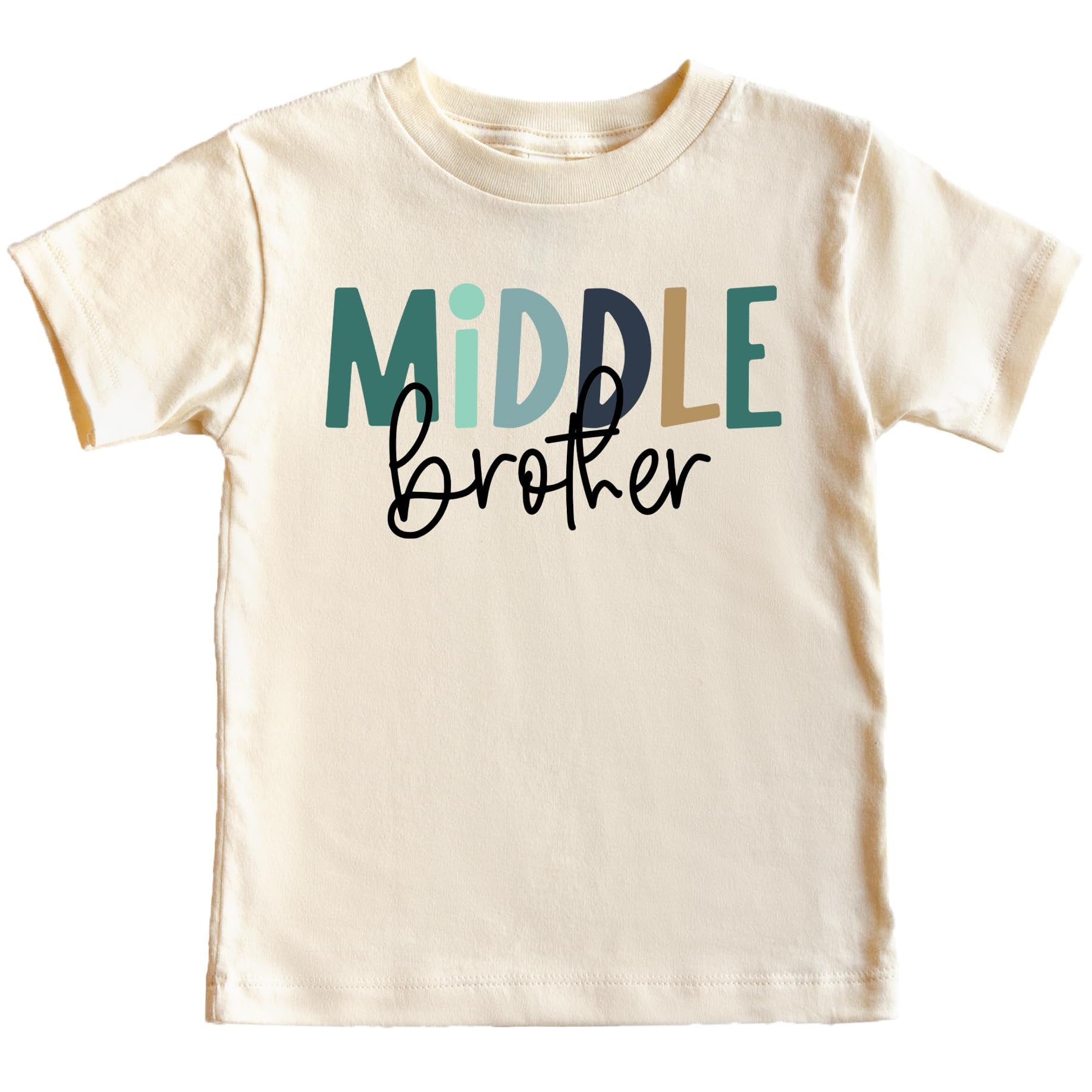 Middle Brother graphic t-shirt for toddler and youth boys, perfect for sibling reveal and pregnancy announcement photos