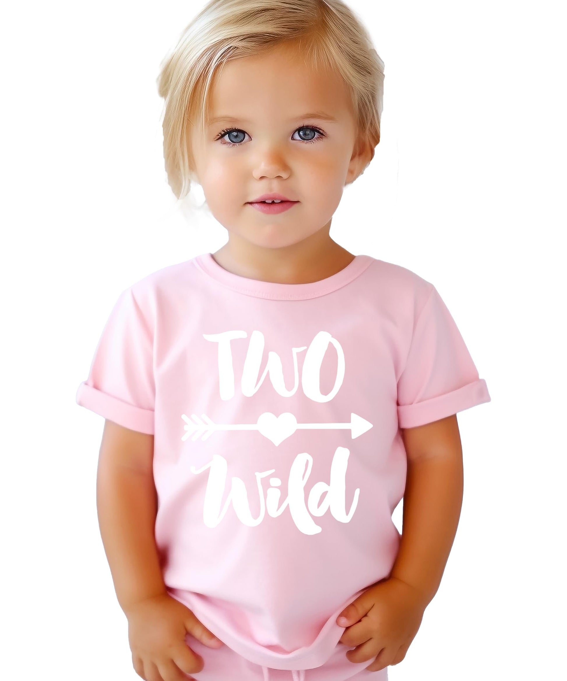 Side view of Two Wild second birthday toddler shirt showing fit and fabric