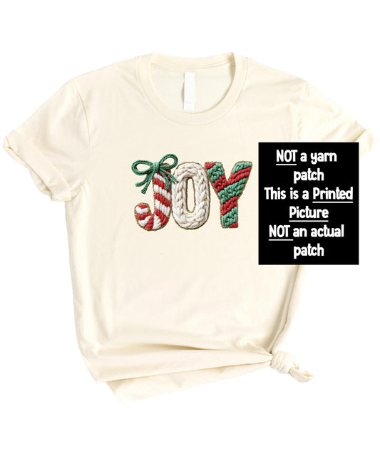Ink Printed Image NOT a Chenille Patch - Trendy Joy Christmas Shirt for Kids and Adults