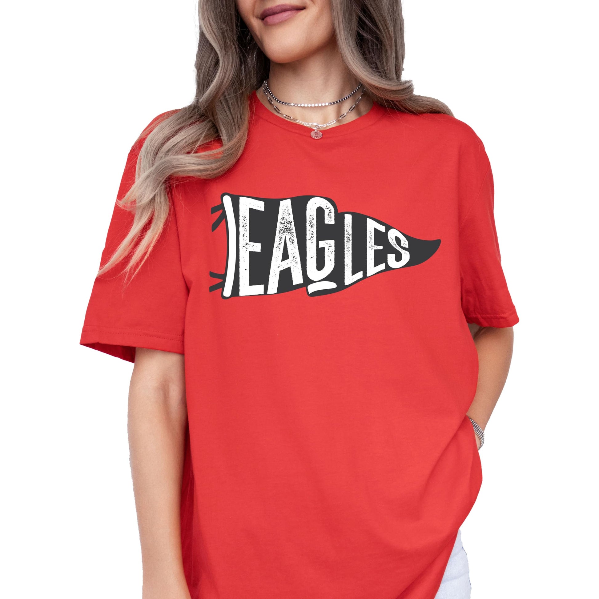 Flat lay of vintage green Eagles flag team spirit t-shirt