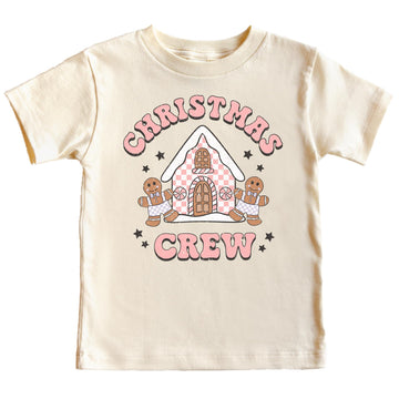 Christmas Crew Gingerbread House T-Shirts for Baby and Toddler Matching Family Fun Outfits
