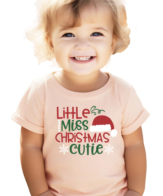 Little Miss Christmas Cutie Holiday Tee for Baby & Toddler Girls