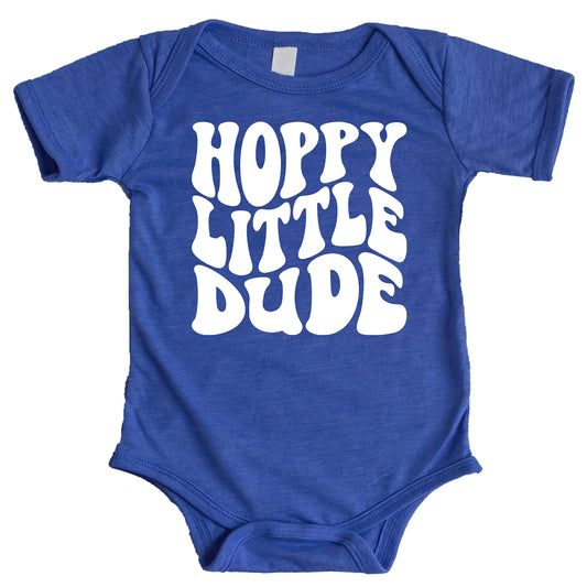 Hoppy Little Dude Groovy Easter Shirts and Bodysuits for Baby & Toddler Youth Boys