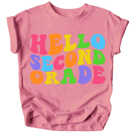 Purple Hello 2nd Grade back to school shirt — perfect first day of school gift