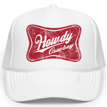 Howdy Cowboy Trucker Hat for Men & Women Western Foam Front Classic 5 Panel Mesh Snapback