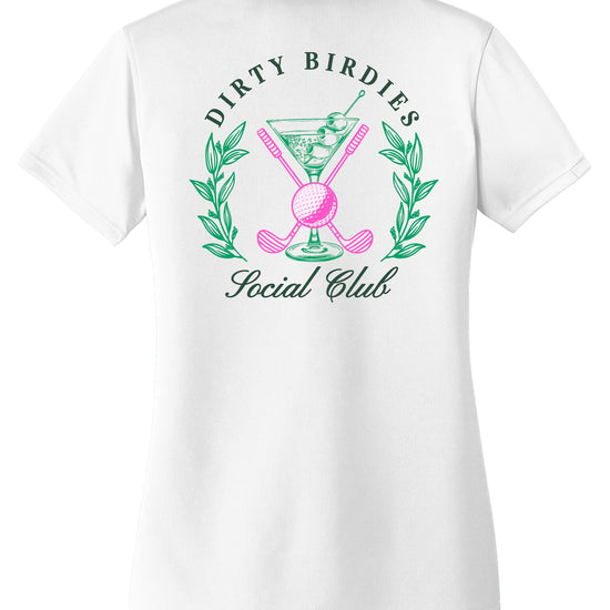 Detail shot of Dirty Birdies Social Club funny golf team graphic design