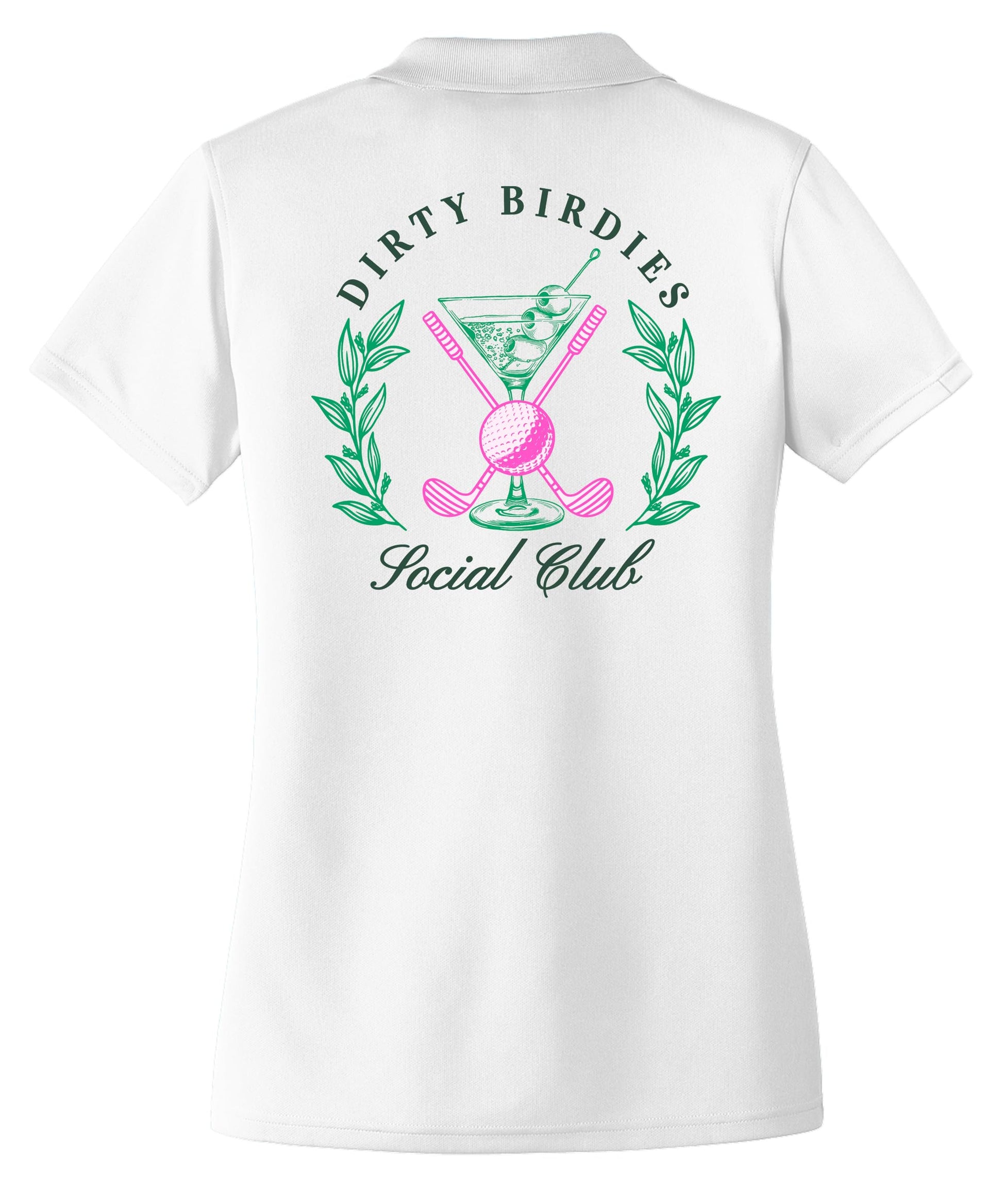 Detail shot of Dirty Birdies Social Club funny golf team graphic design