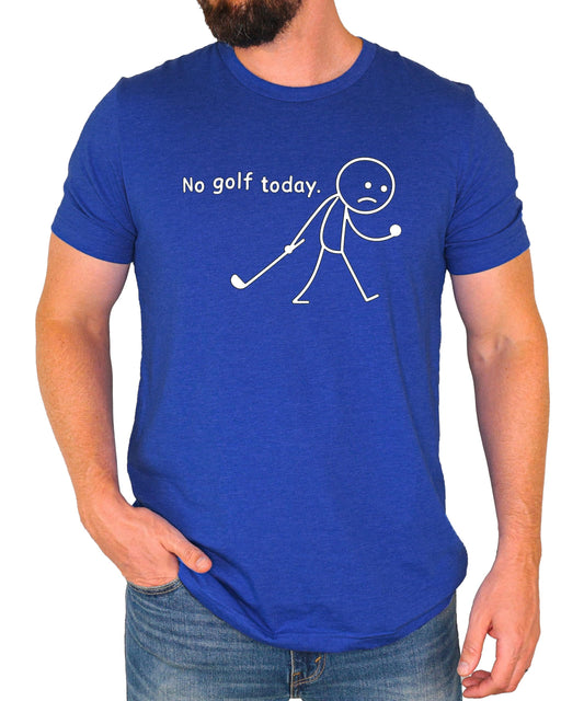 No Golf Today Funny Sad Stick Figure Graphic Tee