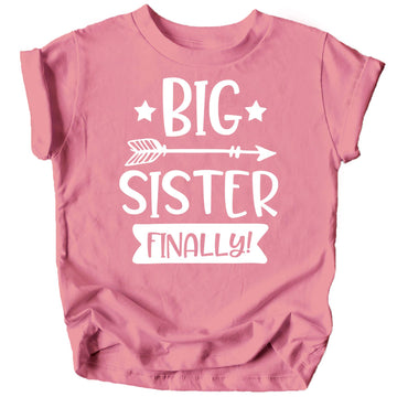 Big Sister Finally Sibling Announcement Shirts for Baby and Toddler Girls Sibling Outfits