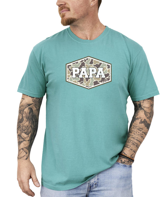 Dad Camo Shirt for Men Hunting Style Camouflage Graphic Tee