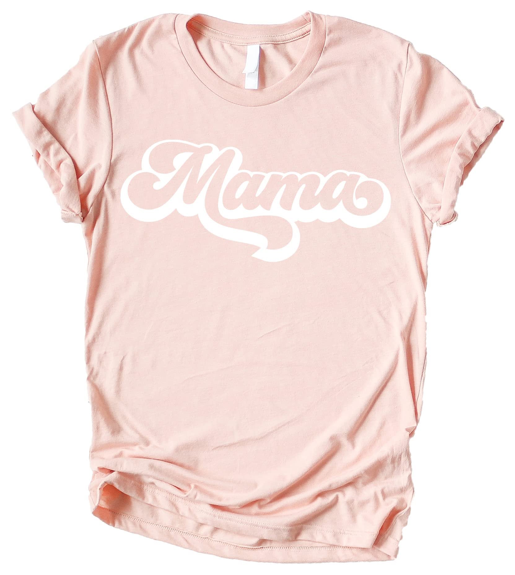 Mommy and me retro matching shirts styled together showing adult and kids sizes
