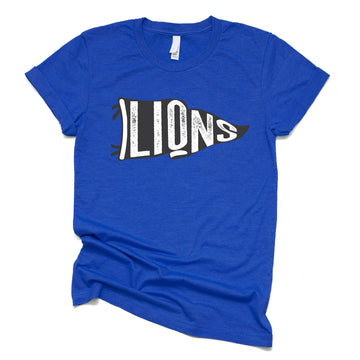 Lions Vintage Sports Flag Unisex Graphic Tee