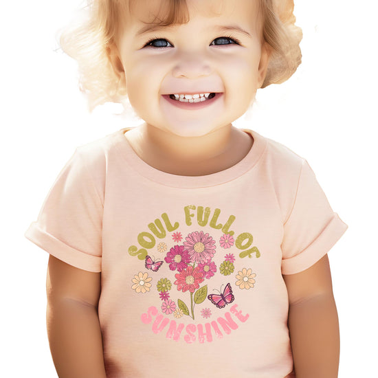 Soul Full Of Sunshine youth tee product shot displaying colorful graphic print details