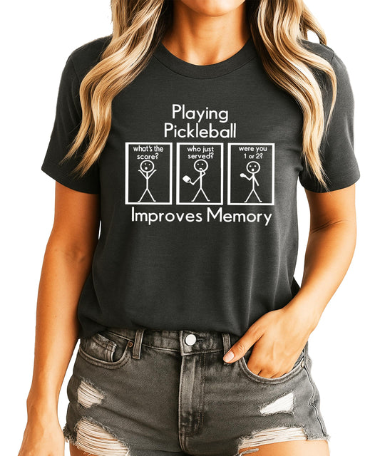 Funny Pickleball Shirt Playing Pickleball Improves Memory Unisex Gift Tee for Players