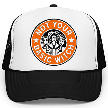 Not Your Basic Witch Hat for Women and Teens Funny Halloween Witch Classic 5 Panel Mesh Snap Back
