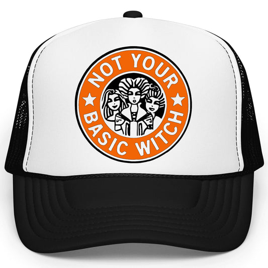 Not Your Basic Witch Hat for Women and Teens Funny Halloween Witch Classic 5 Panel Mesh Snap Back