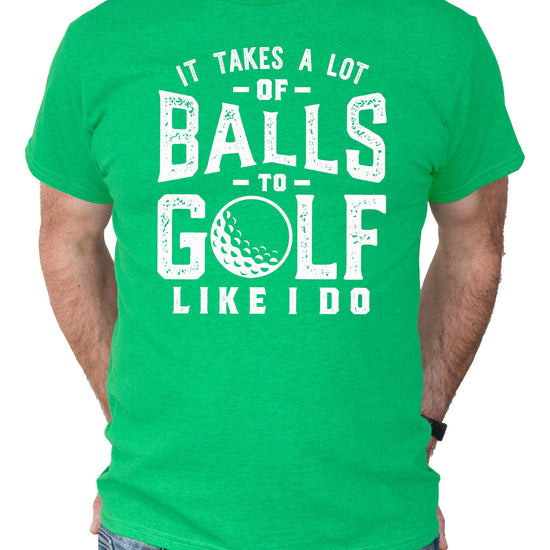 Weapons of Grass Destruction funny golf shirt in vintage green displayed on white background