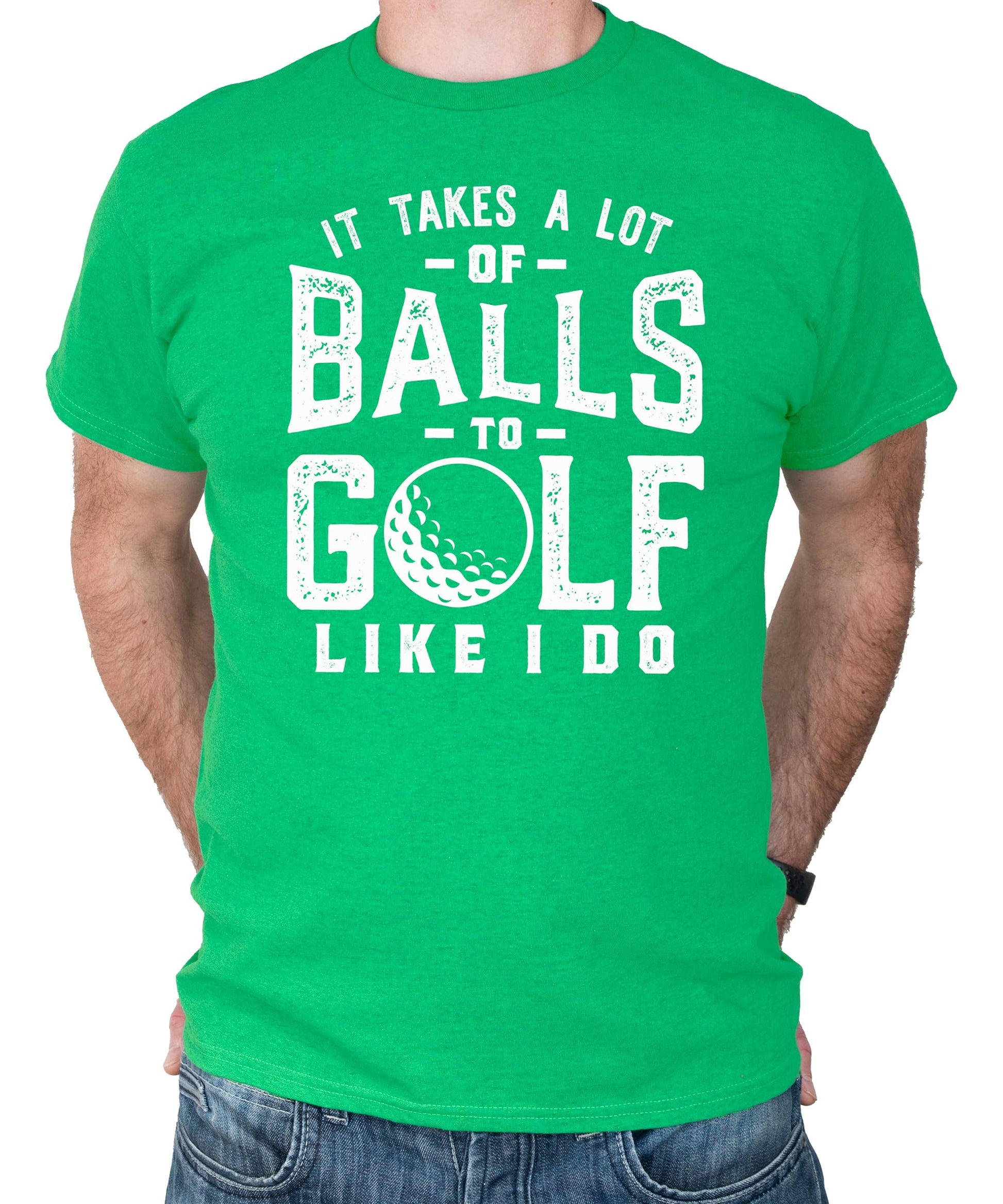 Weapons of Grass Destruction funny golf shirt in vintage green displayed on white background