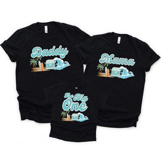 The Big One Surf Theme Matching Family Birthday Shirt