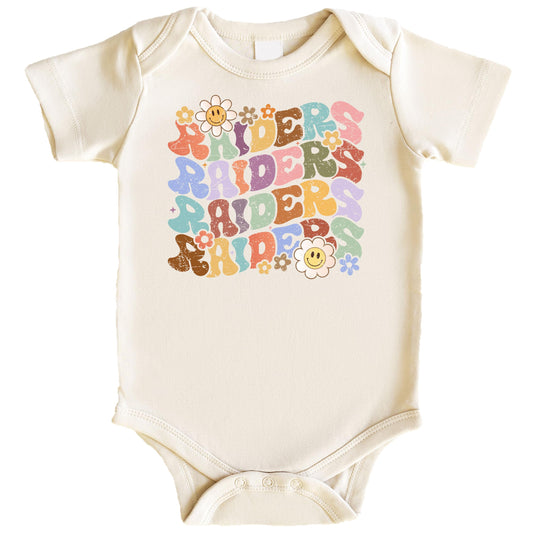 Raiders Groovy School Spirit Shirt for Game Day Apparel for Adults and Kids